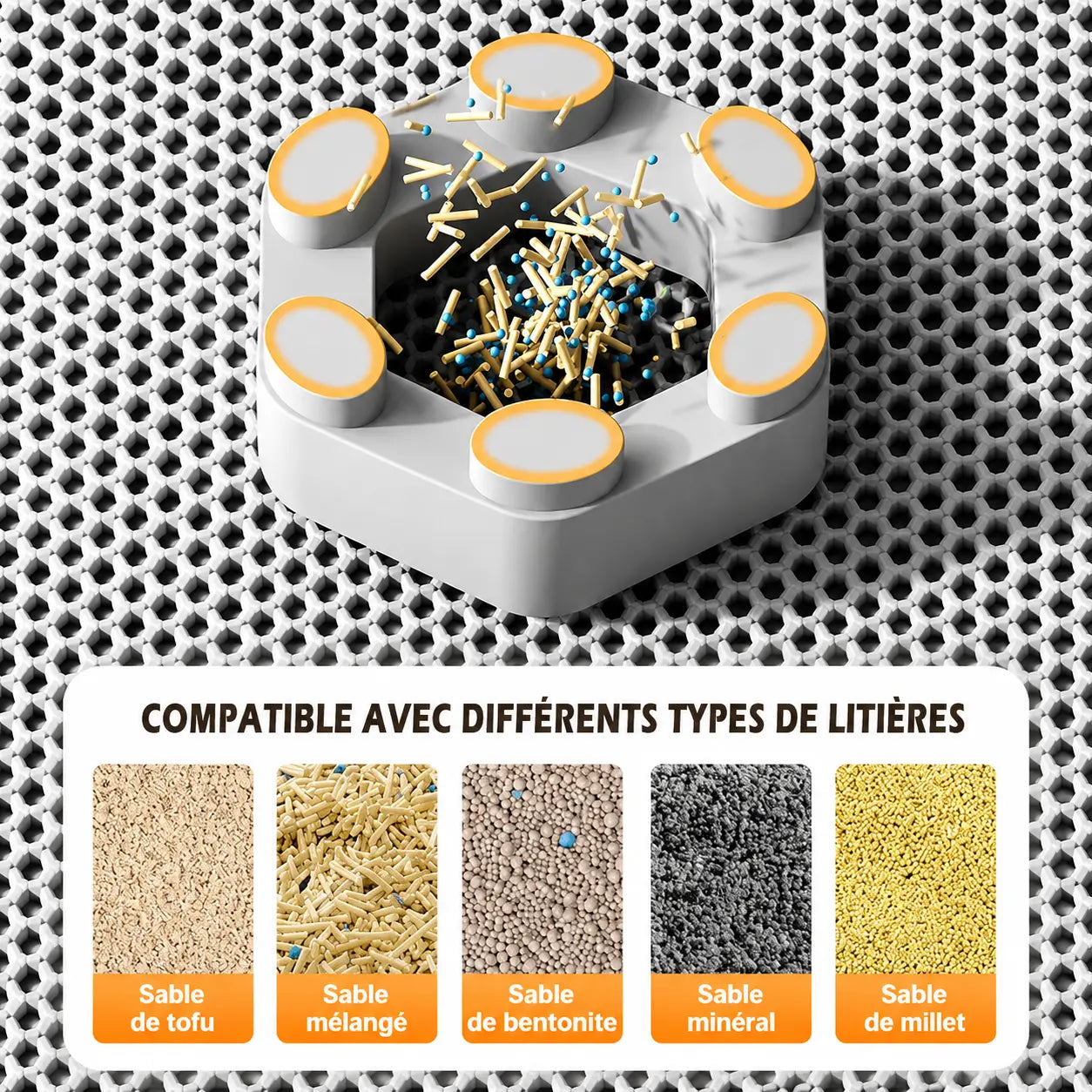 Tapis de Litière Double Couche pour Chat HappyPets