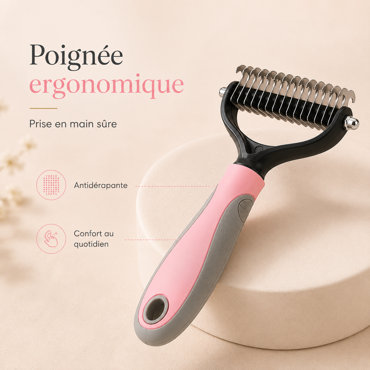 Brosse Soin Professionnel 2 en 1 HappyPets
