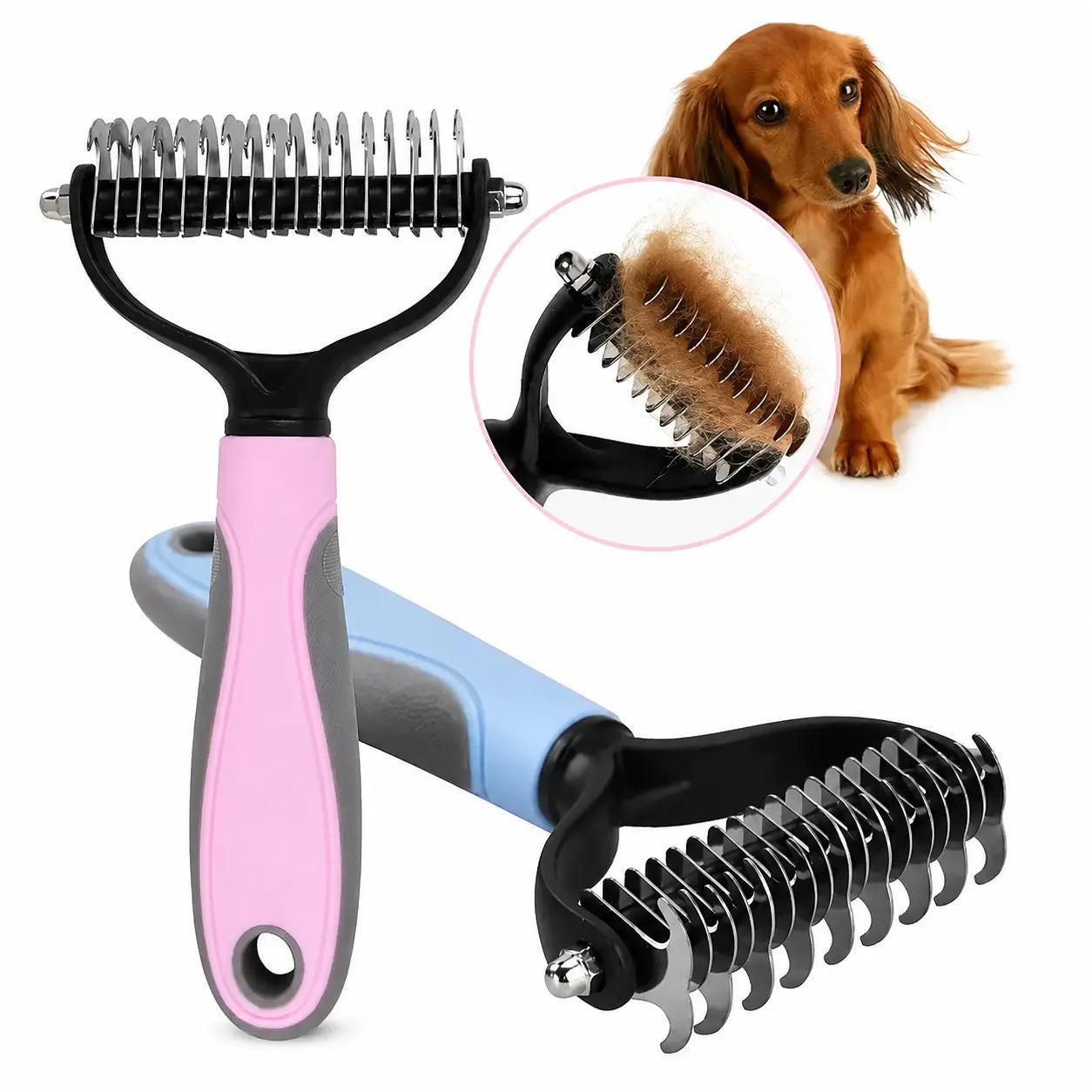 Brosse de toilettage double face pour chiens et chats