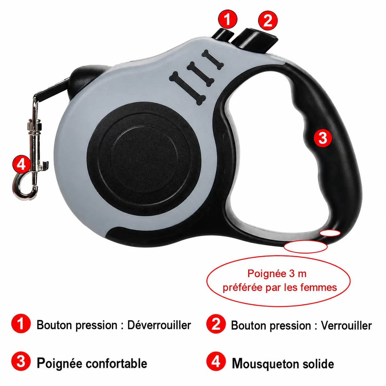 Laisse Rétractable pour Chien HappyPets